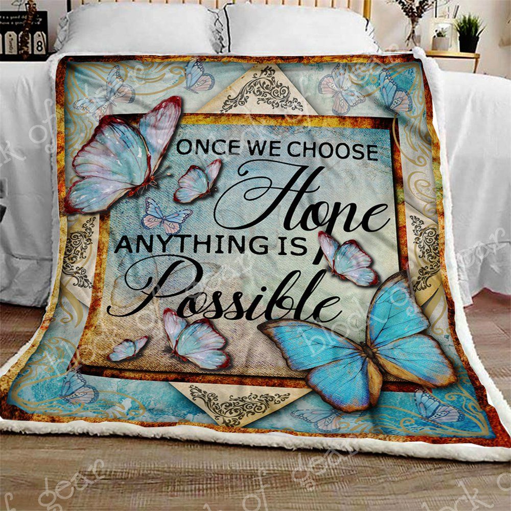 Butterfly Sherpa Fleece Blanket