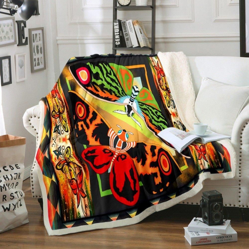 Butterfly Sherpa Fleece Blanket