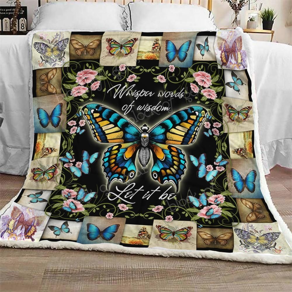 Butterfly Sherpa FLeece Blanket