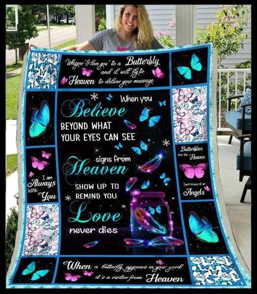 Butterfly Sherpa Fleece Blanket