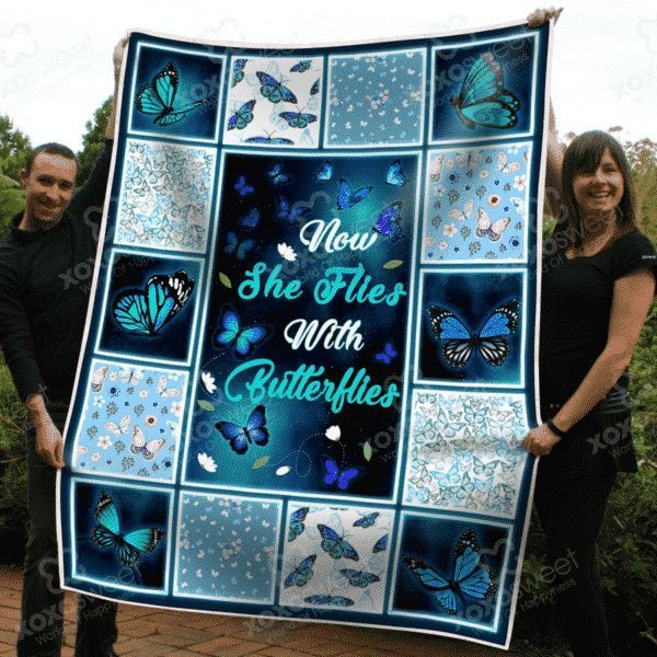 Butterfly Sherpa Fleece Blanket