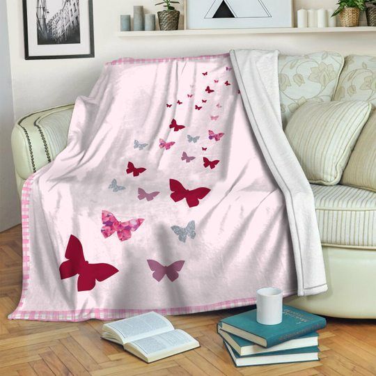 Butterfly Sherpa Fleece Blanket