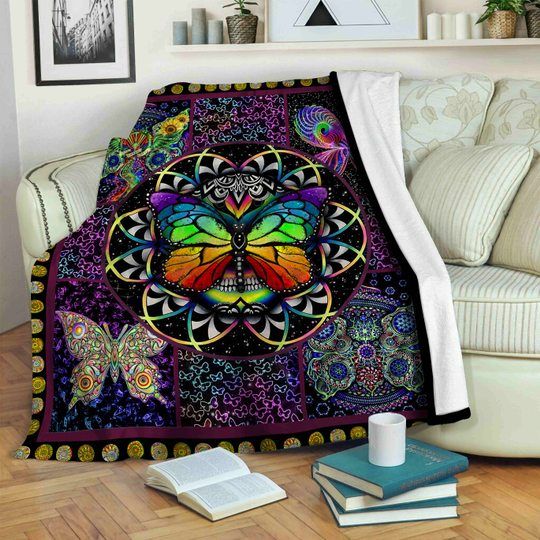 Butterfly Sherpa Fleece Blanket