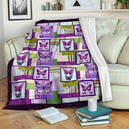 Butterfly Sherpa Fleece Blanket