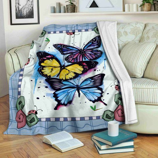 Butterfly Sherpa Fleece Blanket