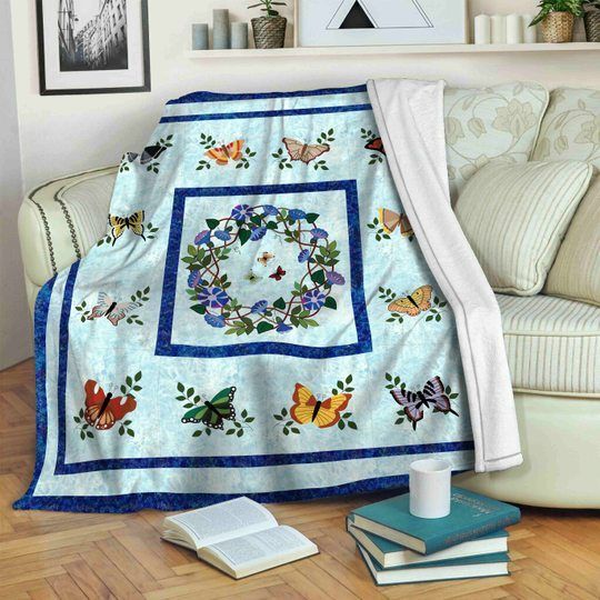 Butterfly Sherpa Fleece Blanket