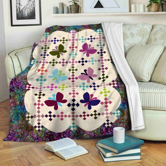 Butterfly Sherpa Fleece Blanket