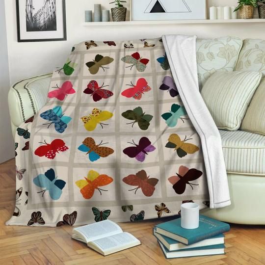 Butterfly Sherpa Fleece Blanket