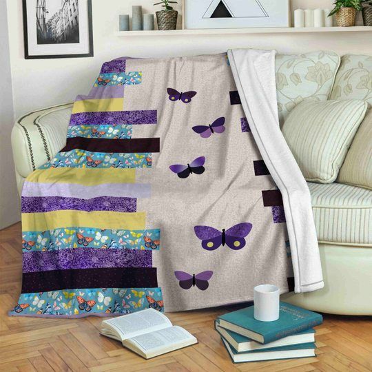 Butterfly Sherpa Fleece Blanket