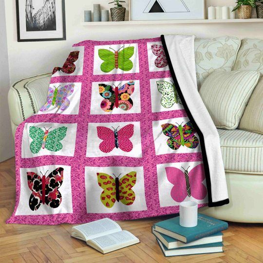Butterfly Sherpa Fleece Blanket