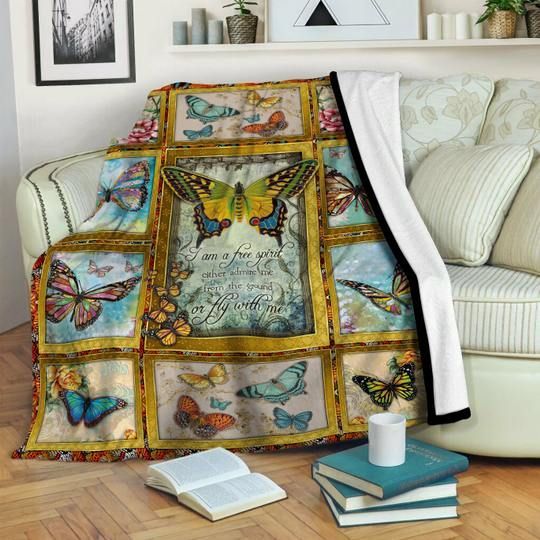 Butterfly Sherpa Fleece Blanket