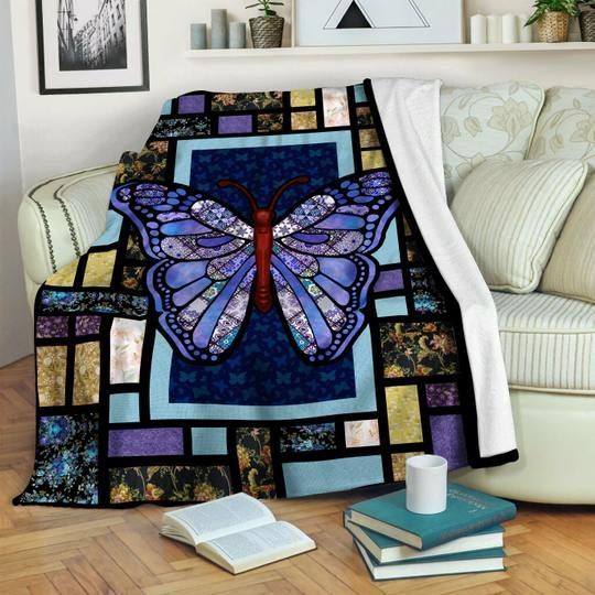 Butterfly Sherpa Fleece Blanket