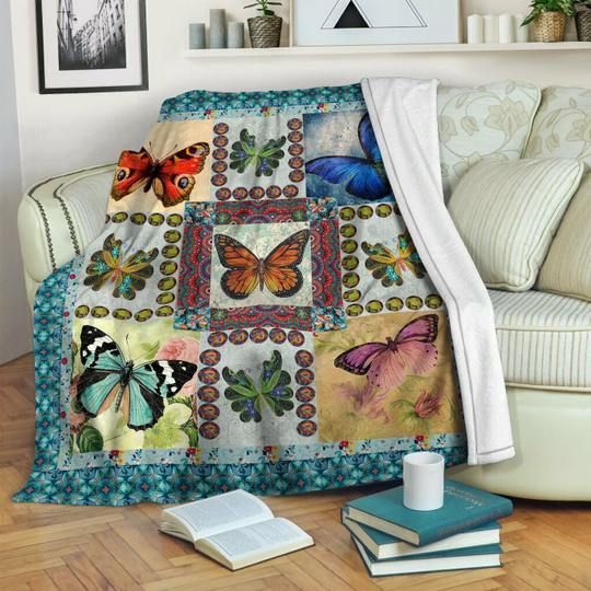 Butterfly Sherpa Fleece Blanket