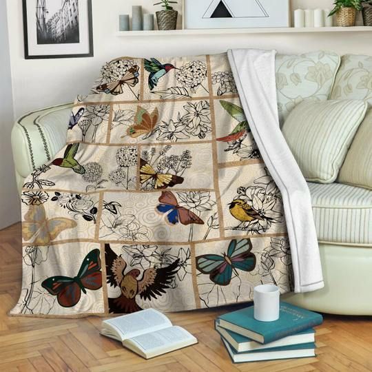 Butterfly Sherpa Fleece Blanket