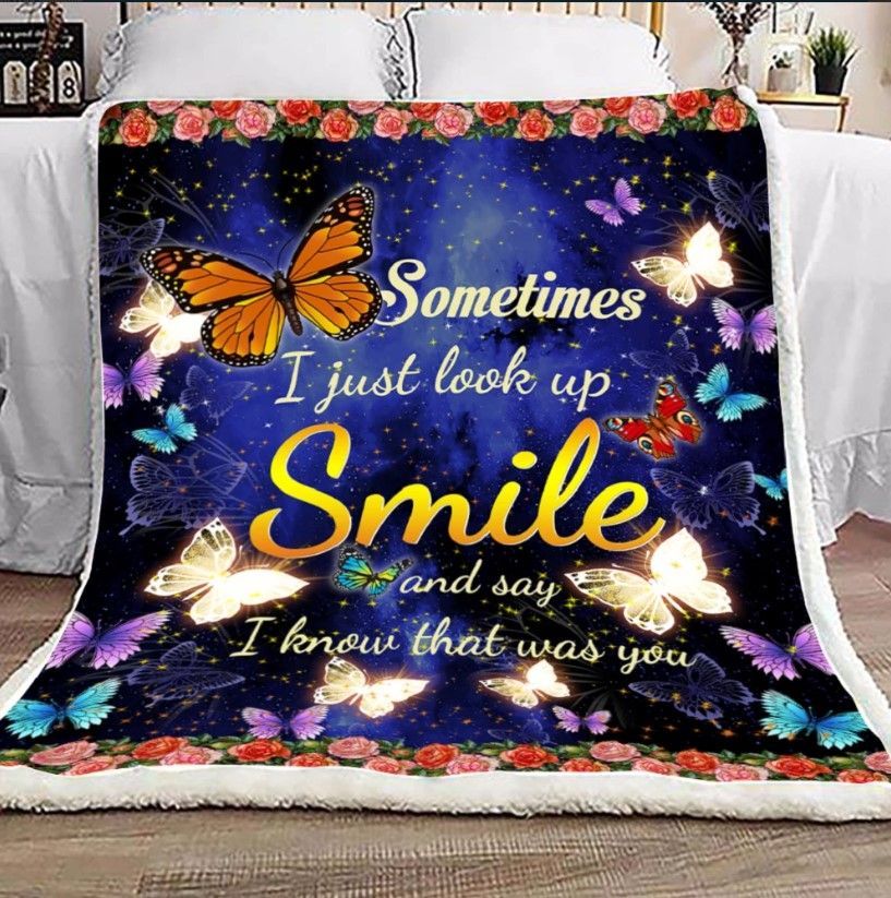 Butterfly Sherpa Fleece Blanket