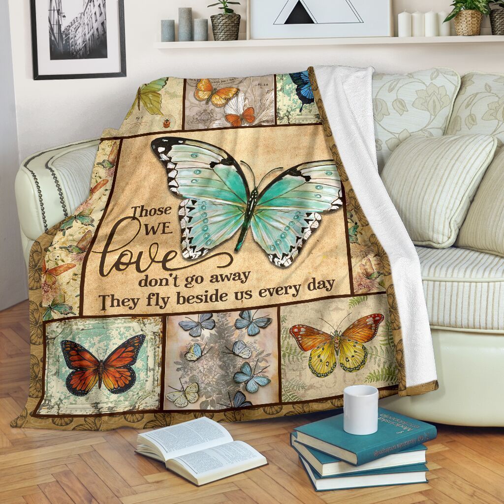 Butterfly Sherpa Fleece Blanket