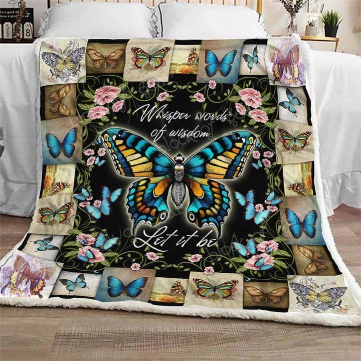 Butterfly Sherpa Fleece Blanket