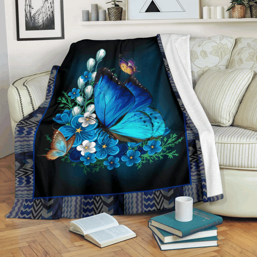 Butterfly Sherpa Fleece Blanket