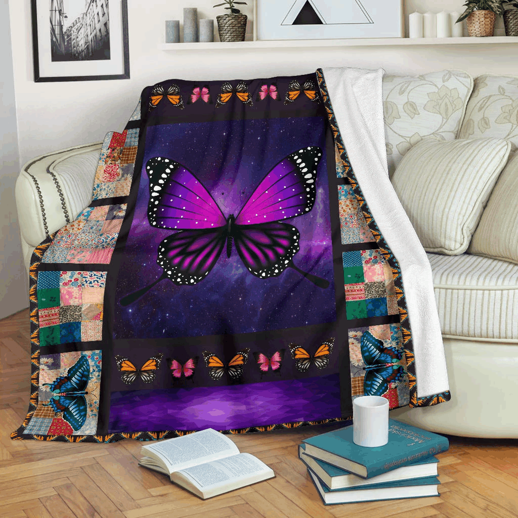 Butterfly Sherpa Fleece Blanket