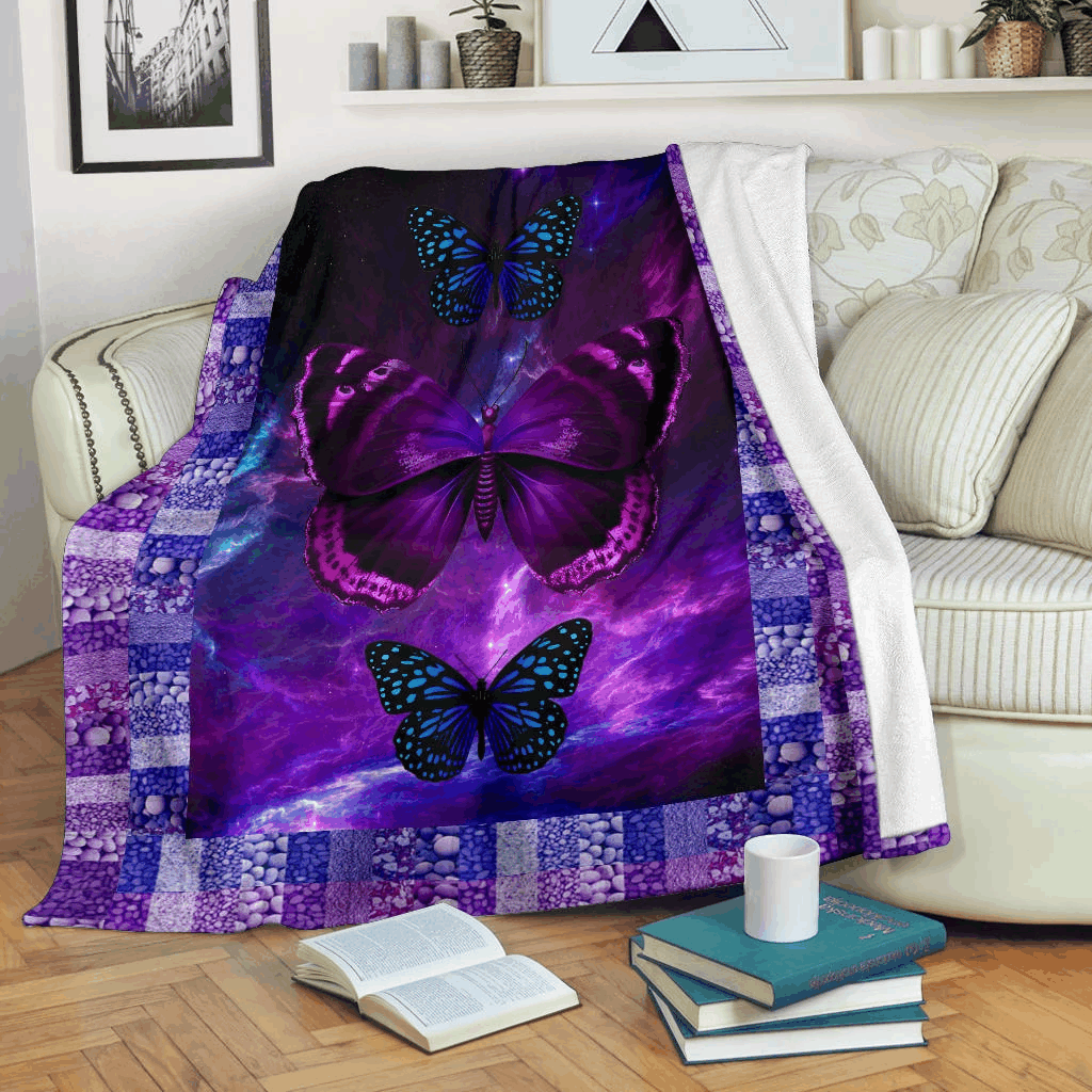 Butterfly Sherpa Fleece Blanket