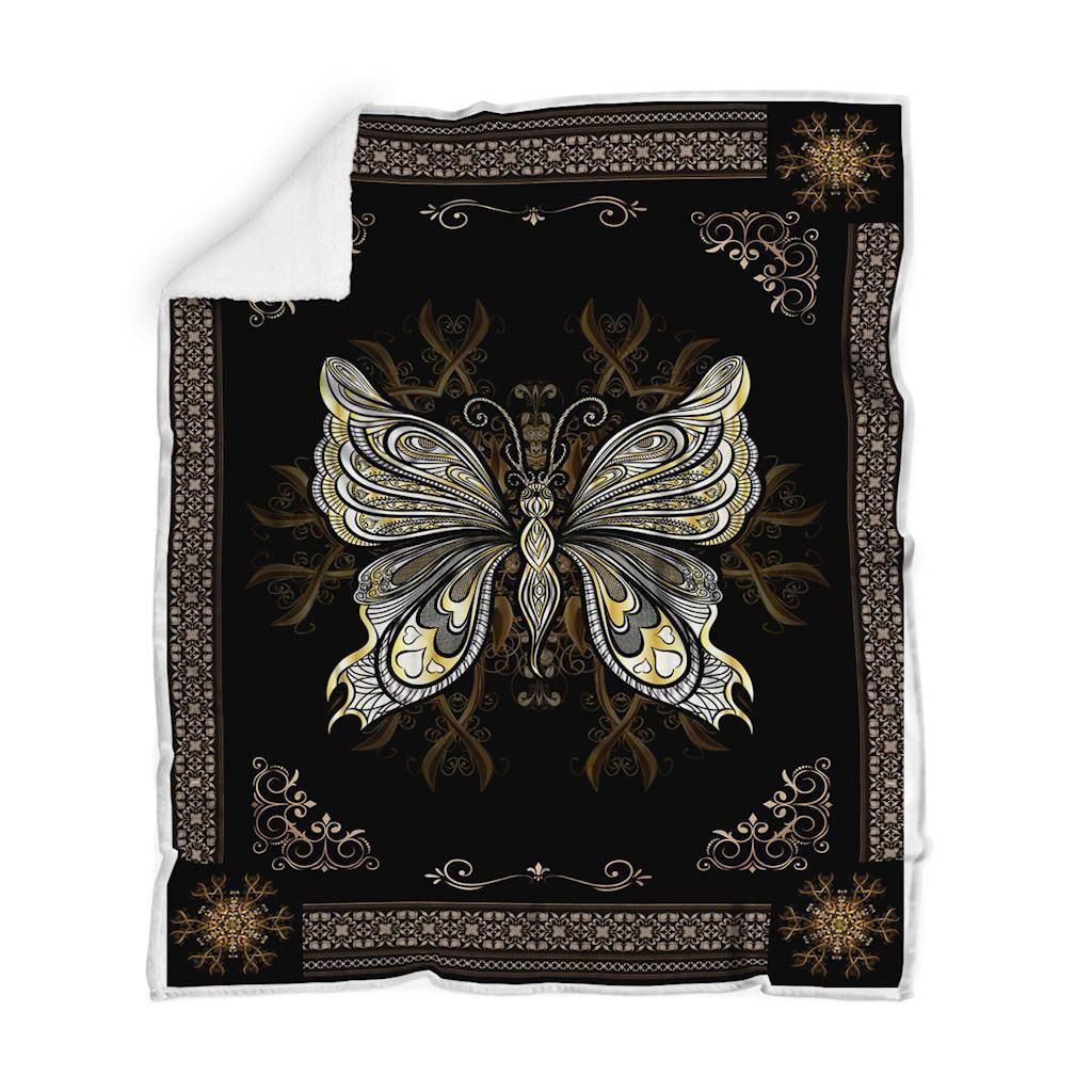 Butterfly Sherpa Fleece Blanket
