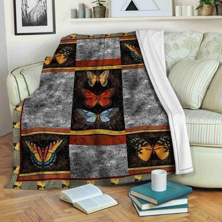 Butterfly Sherpa Fleece Blanket