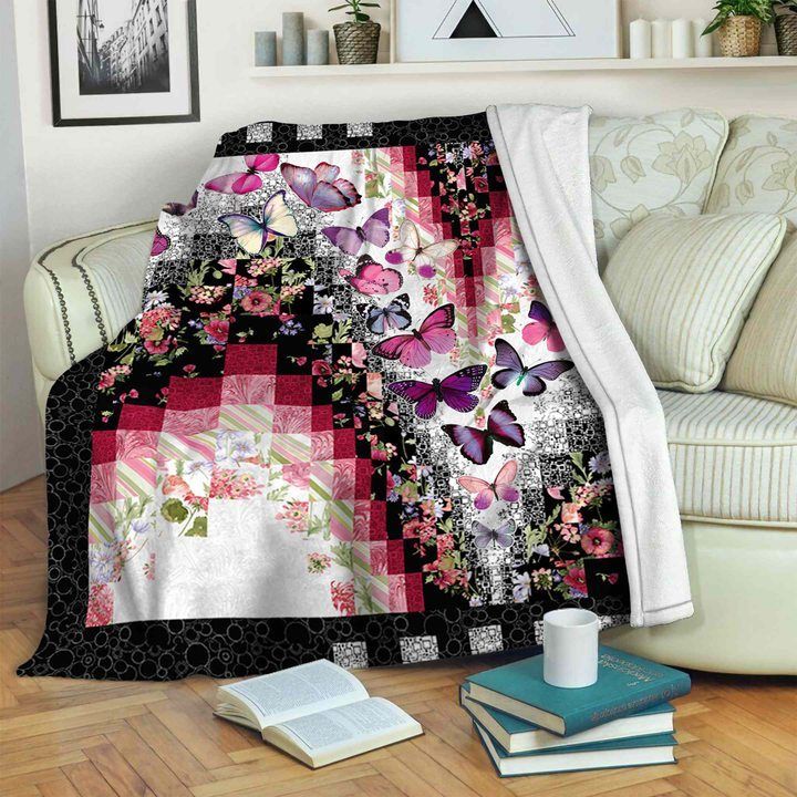 Butterfly Sherpa Fleece Blanket