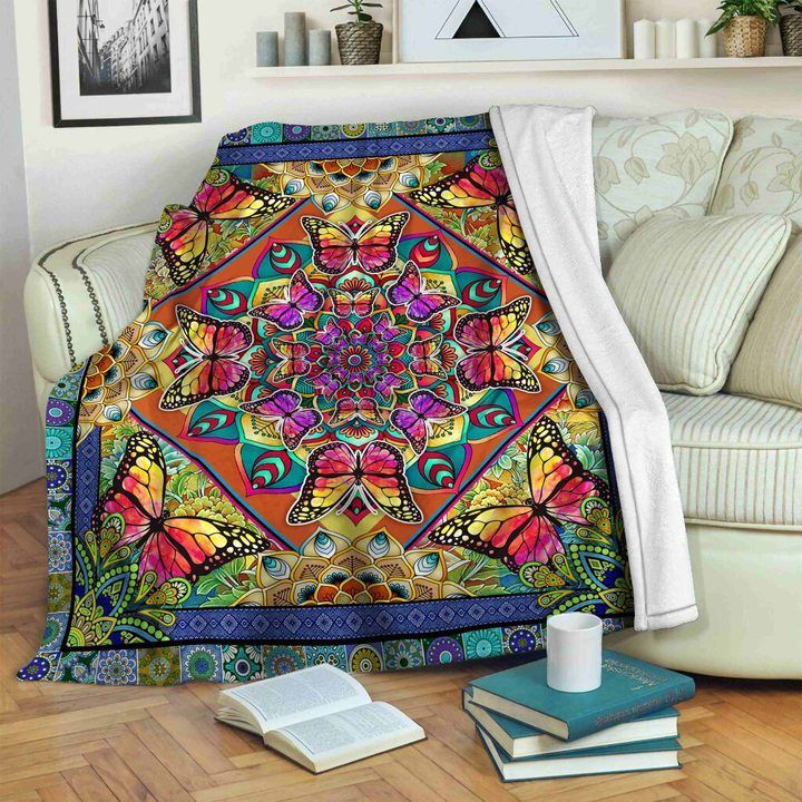 Butterfly Sherpa Fleece Blanket