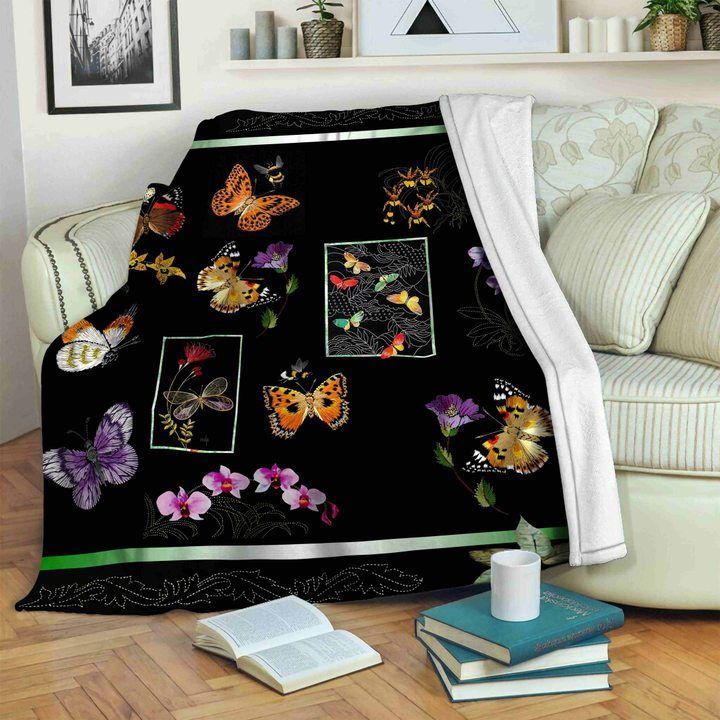 Butterfly Sherpa Fleece Blanket