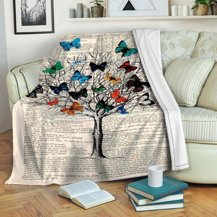 Butterfly Sherpa Fleece Blanket