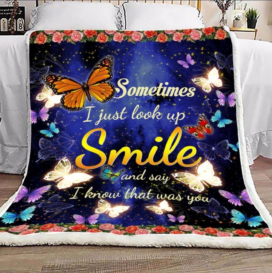 Butterfly Sherpa Fleece Blanket