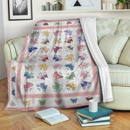 Butterfly Sherpa Fleece Blanket