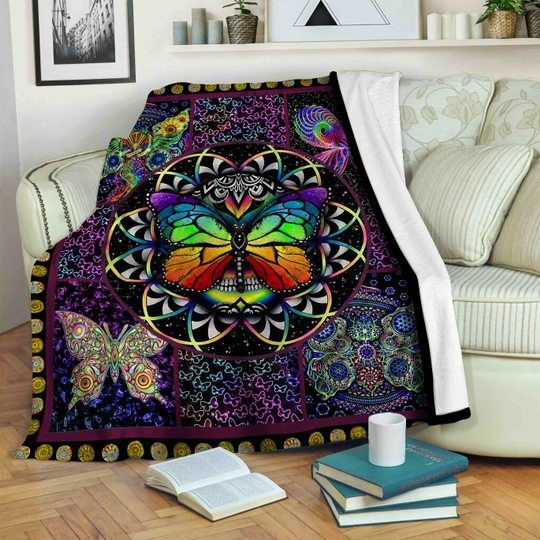 Butterfly Sherpa Fleece Blanket