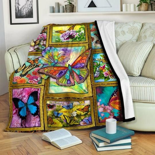 Butterfly Sherpa Fleece Blanket