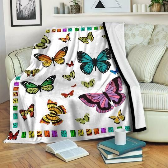 Butterfly Sherpa Fleece Blanket