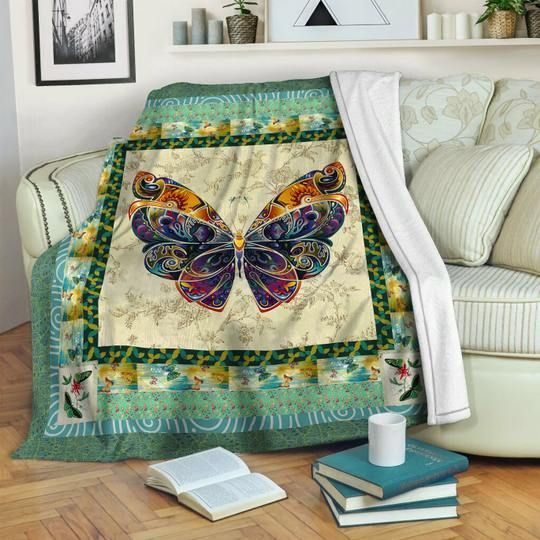 Butterfly Sherpa Fleece Blanket