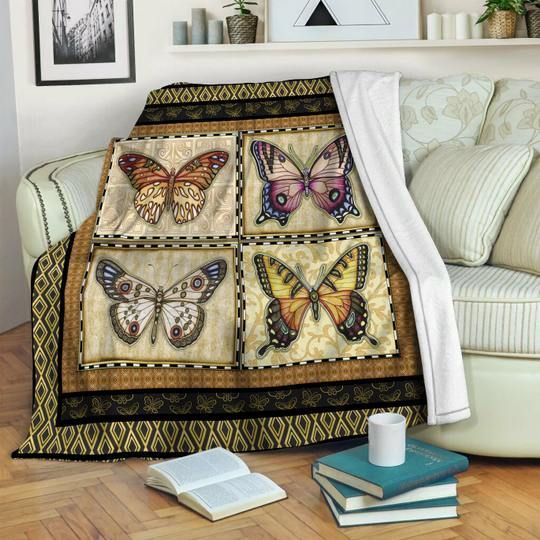 Butterfly Sherpa Fleece Blanket