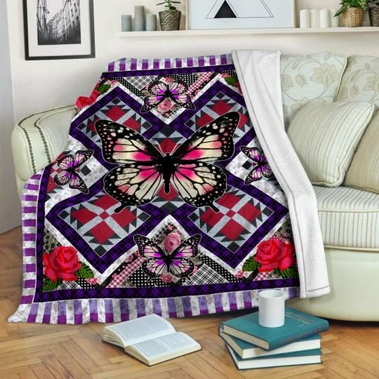Butterfly Sherpa Fleece Blanket