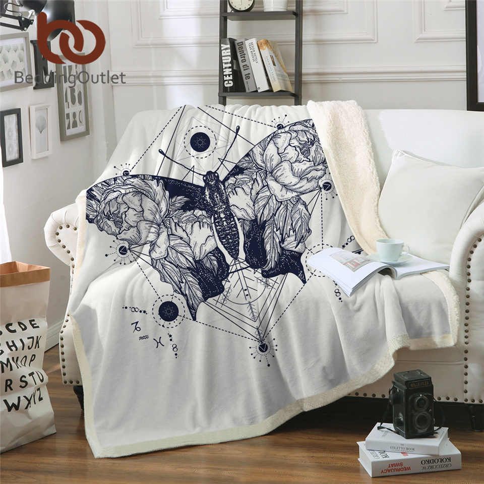 Butterfly Sherpa Fleece Blanket