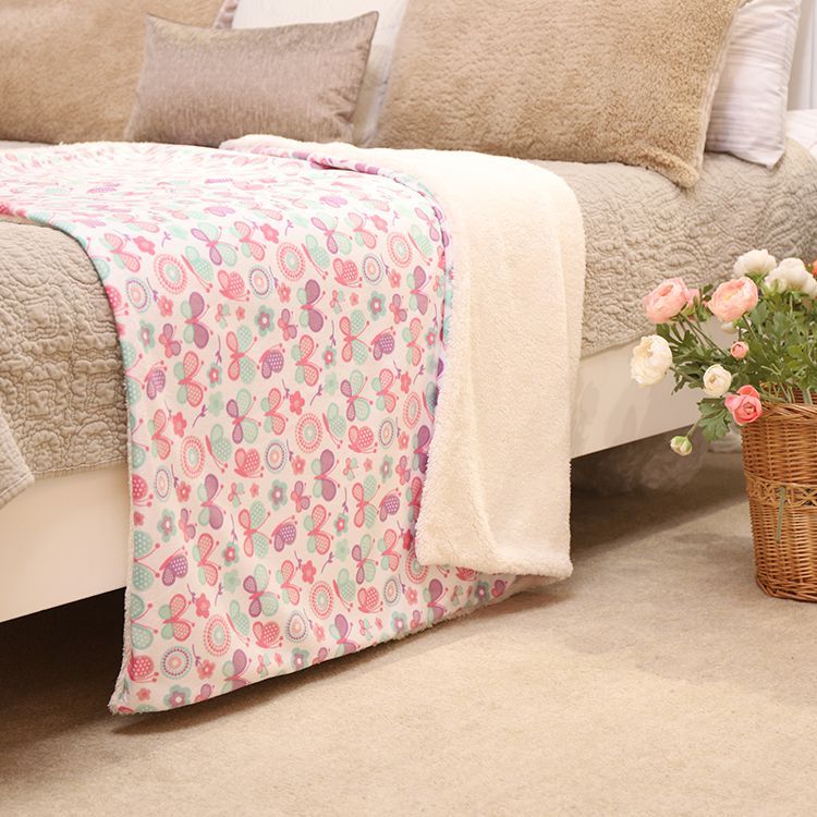 Butterfly Sherpa Fleece Blanket