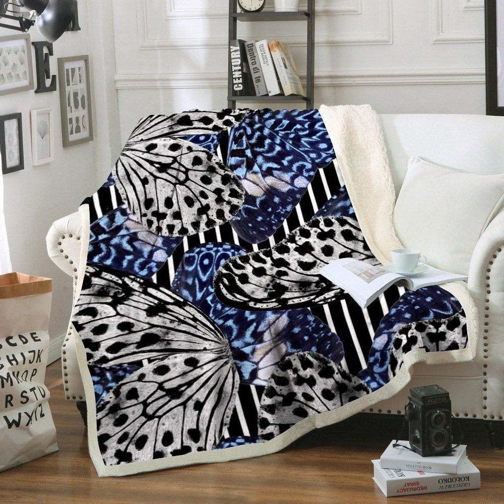 Butterfly Sherpa Fleece Blanket
