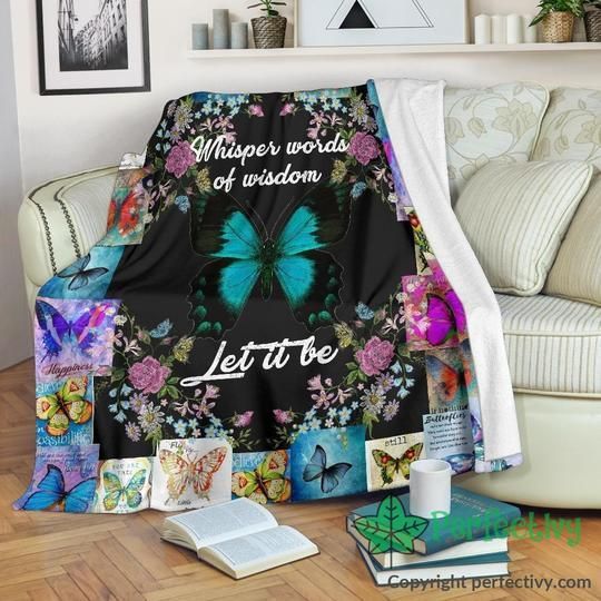 Butterfly Sherpa Fleece Blanket