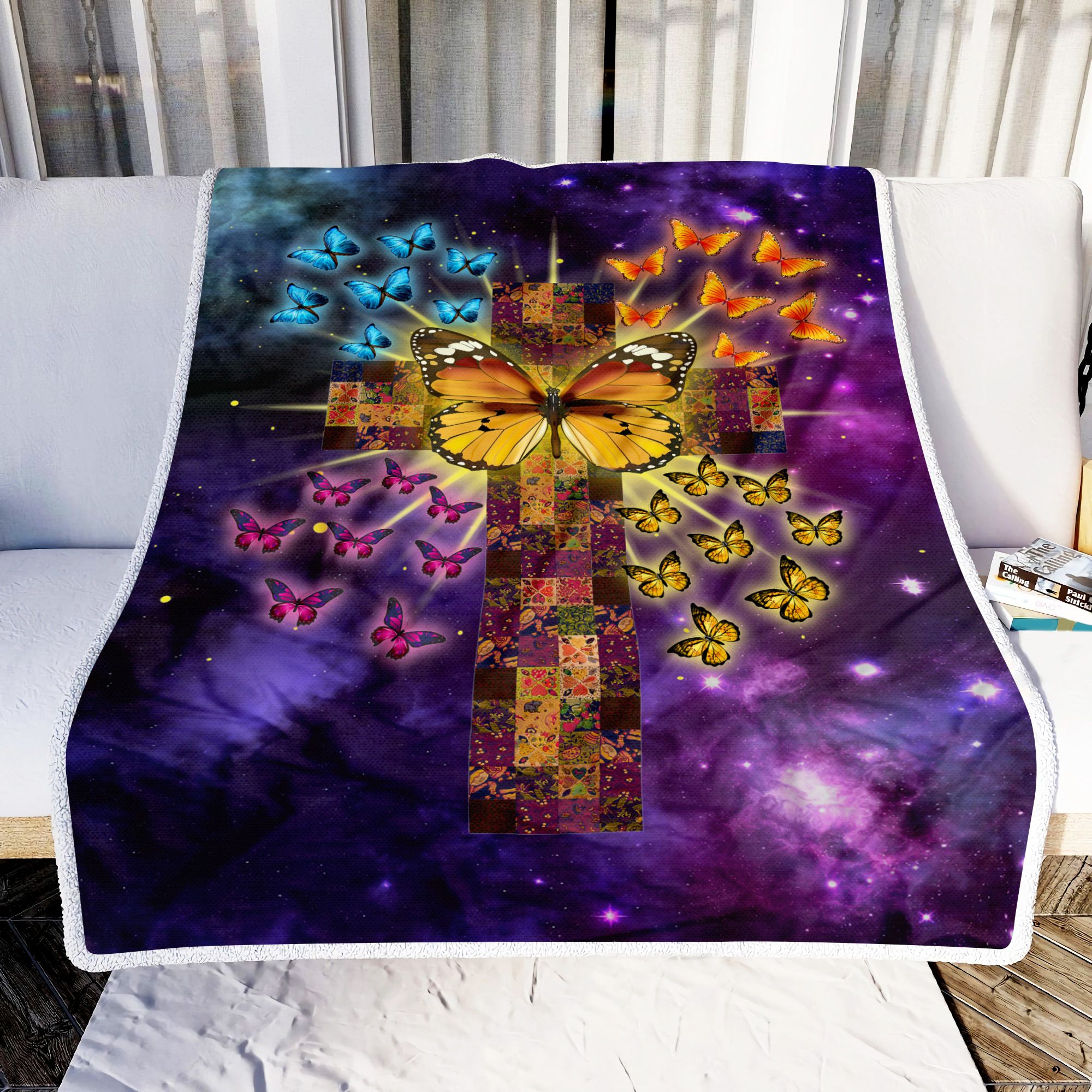 Butterfly Cross Fleece Blanket