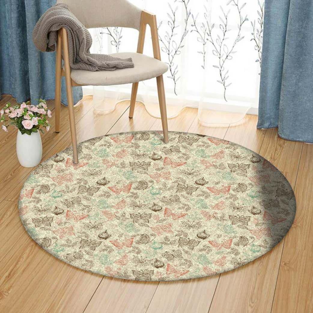 Butterfly Round Carpet