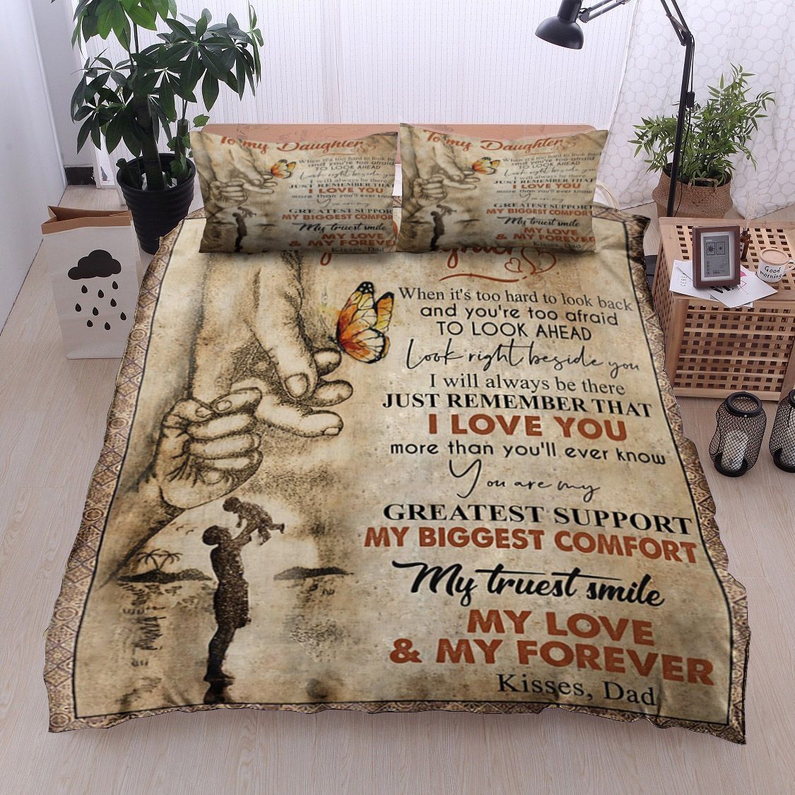 Butterfly Dad To Daughter Bedding Set