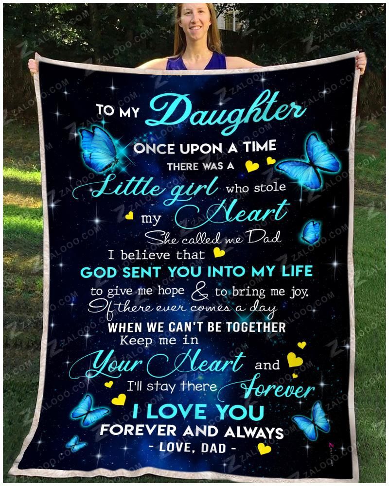 Butterfly Daughter Dad Once Upon A Time Sherpa Fleece Blanket