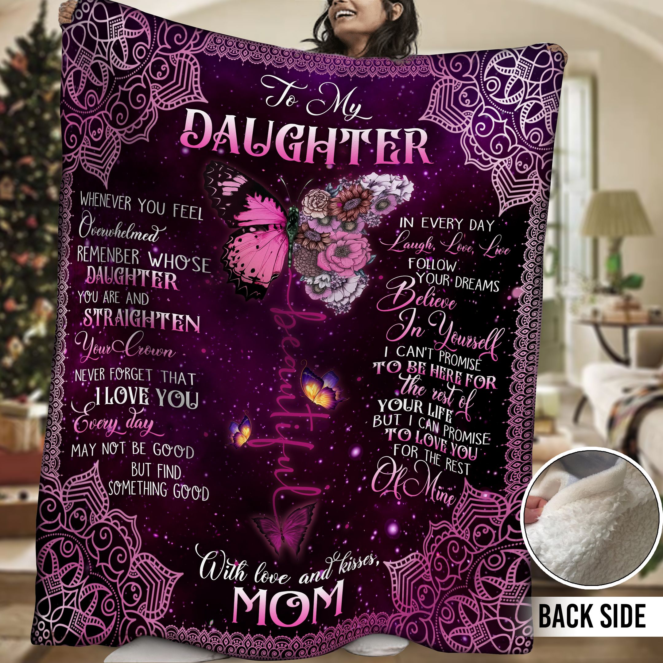 Butterfly Daughter Sherpa Fleece Blanket