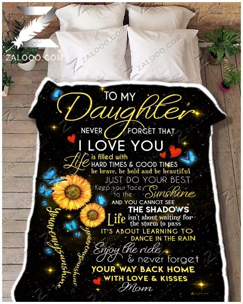 Butterfly Daughter Mom You Are My Sunshine Sherpa Fleece Blanket