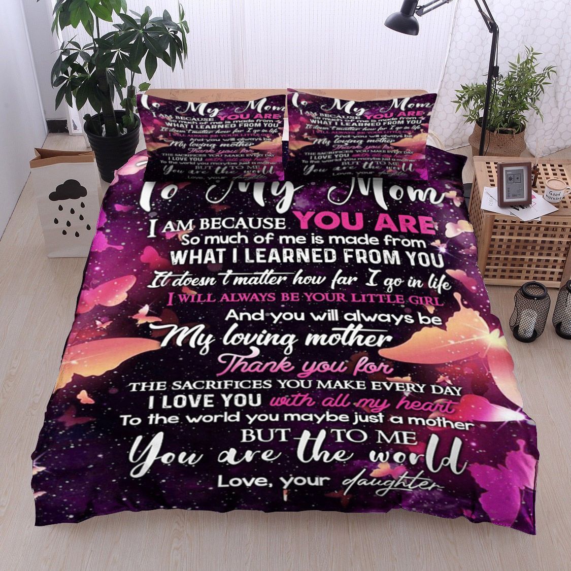 Butterfly Daughter To Mom Bedding Set