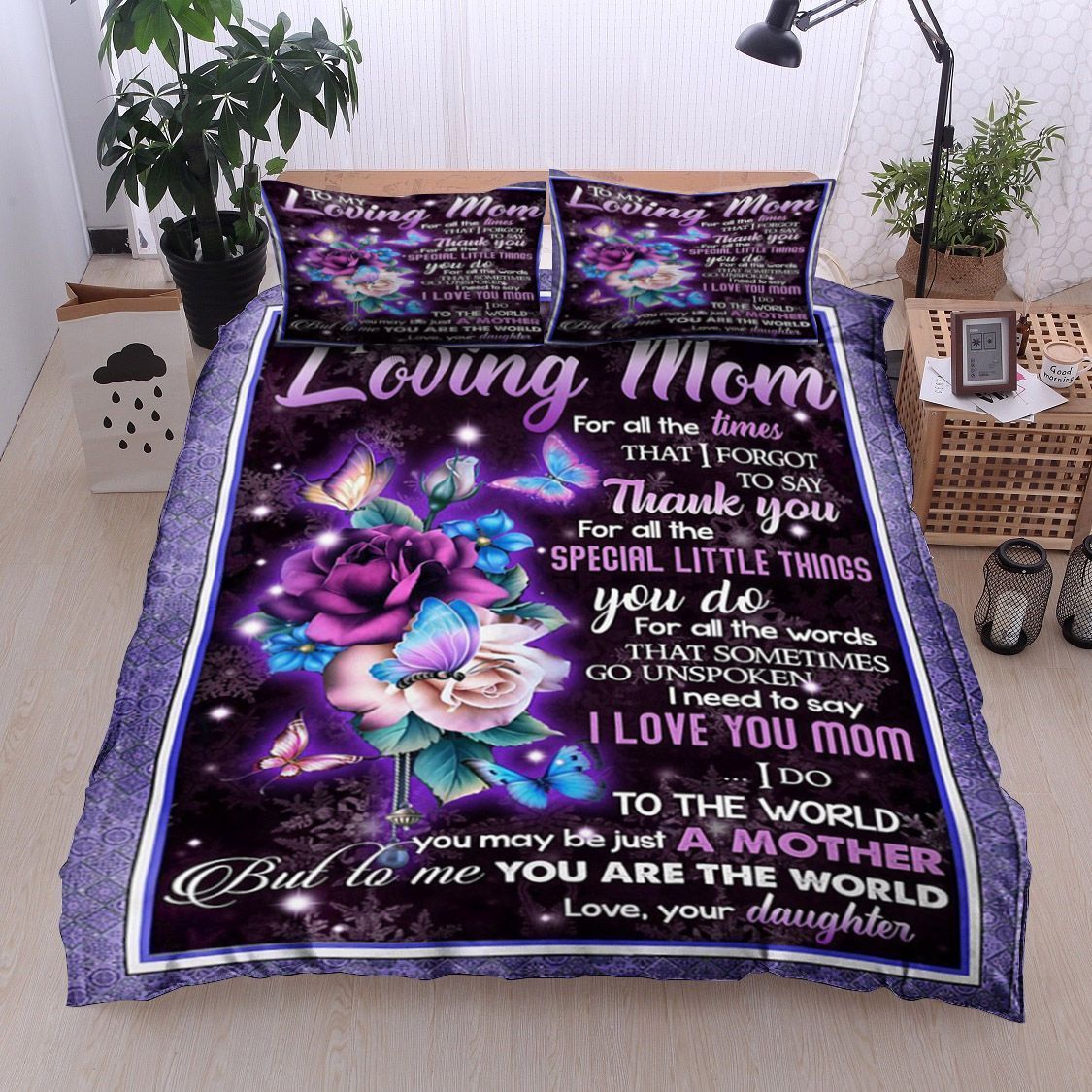 Butterfly Daughter To Mom Bedding Set